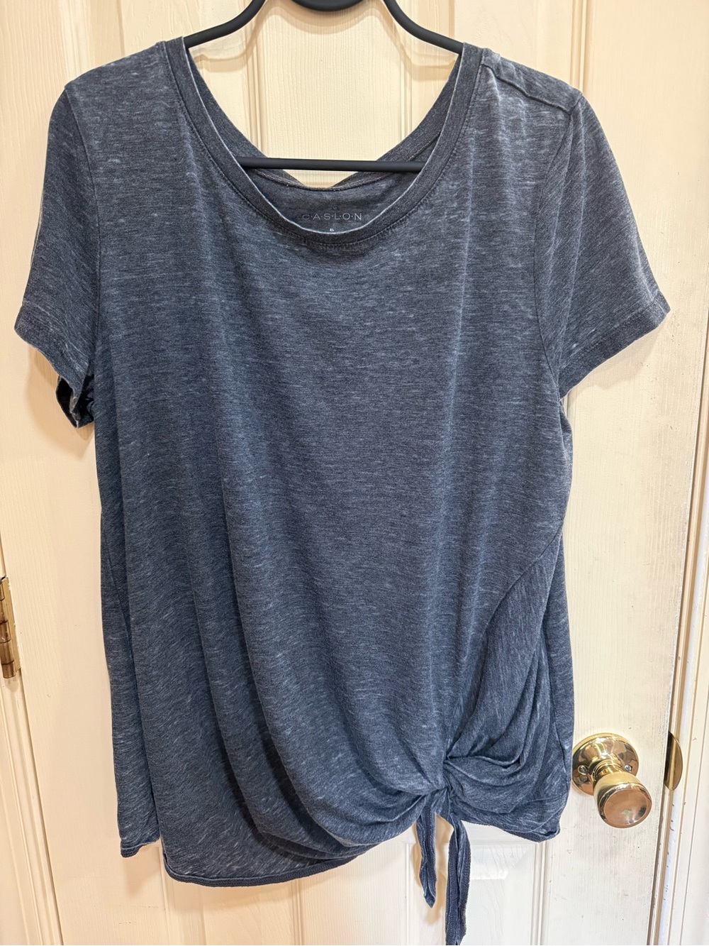 Caslon Dark Gray Short Sleeve Tie-Hem Tee